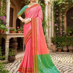Anouk Rustic Ethnic Motifs Zari Banarasi Saree-7