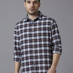 SNX Men Tailored Fit Tartan Checks Opaque Checked Casual Shirt-image-104