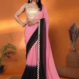 FABMORA Sequinned Pure Georgette Saree-picture-18