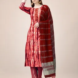 HI FI NX Women Ethnic Motifs Embroidered Regular Kurta with Palazzos & With Dupatta-picture-23
