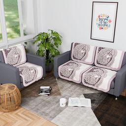 Aura Purple & Pink Cotton Sofa Cover-image-55