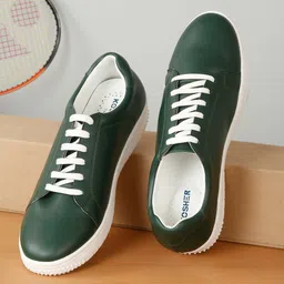 Kosher Men Solid Lace-Up Sneaker Shoes-image-64