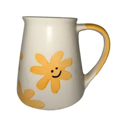 Rare Planet White & Orange Printed Ceramic Glossy Mug-33