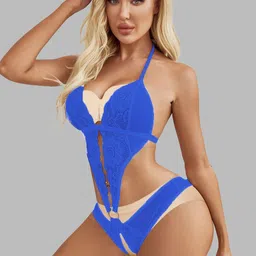 VAGHBHATT Women Halter Neck Net Baby Doll-picture-39