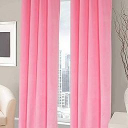 Aura Pink 2 Pieces Velvet Window Curtains-picture-43