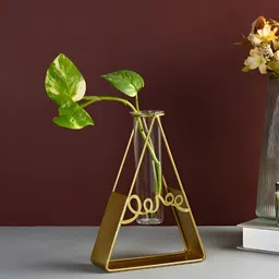 TAYHAA Transparent Metal & Glass Flower Vase-image-31