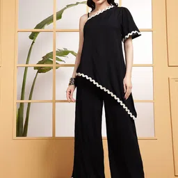 DEEBACO One Shoulder Asymmetric Tunic & Trousers Co-Ord Set-picture-14