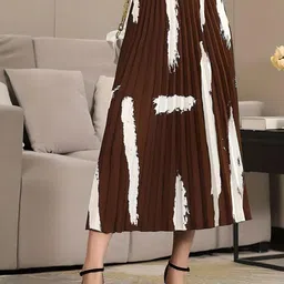 LookShine Printed Pleated A-Line Midi Skirt-picture-17