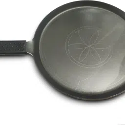 -PURE iron Dosa tawa, Roti tawa- 1.4 KG, flat with border- 10 inch, GRIP HANDLE Tawa 25 cm diameter-image-82