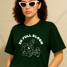 PVC RAIMENTS Women Green pure cotton printed tshirt-picture-18