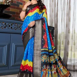 KALINI Bandhani Printed Bomkai silk Saree-image-23