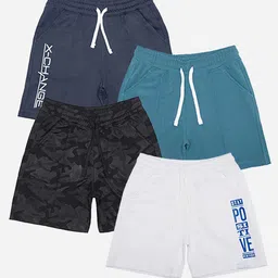 Bodycare Boys Pack Of 4 Typography Printed Regular Fit Mid-Rise Cotton Shorts-picture-23