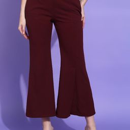 MISS HAUTE Women Regular Fit Bootcut Trousers-image-47