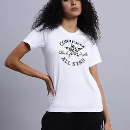 Converse Women Typography Printed Applique T-shirt-image-56