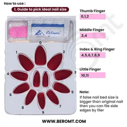 BEROMT Set Of 12 Salon Finish Press On Nail Tip With Application Kit - BFN330FN image 2