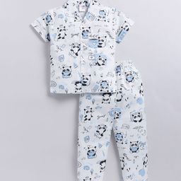 NAUTI KIDZ Boys Cartoon Characters Printed Cotton Night suit-picture-45