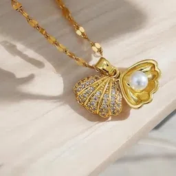 Brijsun Women Gold-Plated Stone-Studded & Beaded Pendant-picture-58