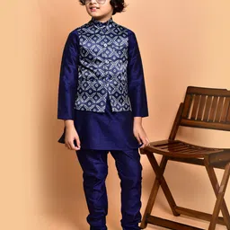 PRINTINDIA Boys Mandarin Collar Regular Straight Kurta with Pyjamas-16