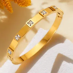 Designs & You Women Crystals Gold-Plated Bangle-Style Bracelet-image-16