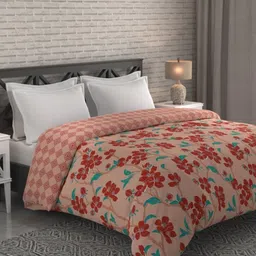 Bichauna Malhar Red Floral Printed Cotton AC Room 120 GSM Double Bed Comforter-picture-46