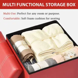 Kuber Industries Red 3 Pieces Textured Foldable & Water Proof Multi-Utility Organisers image 5