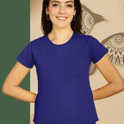 FBAR Women Solid Round Neck Slim Fit T-shirt-picture-2