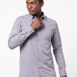 The Collection Men Classic Fit Solid Spread Collar Cotton Formal Shirt-image-56