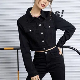 DIMPY GARMENTS Women Lightweight Denim Jacket-image-91