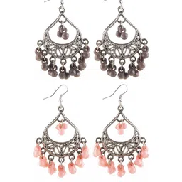 Creative Frogs Set Of 2 Silver-Plated Teardrop Shaped Drop Earrings-6
