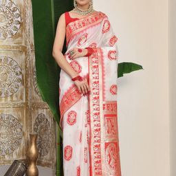 Astita Floral Linen Blend Saree-image-71
