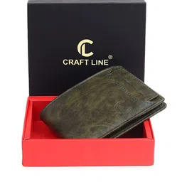CRAFT LINE Men Textured Two Fold Wallet image 3
