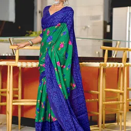 Panzora Floral Printed Block Print Saree-18