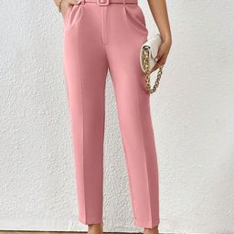 HIGH BUY Women Pencil Skinny Fit High-Rise Trousers-image-60