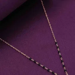 KAI JEWEL 92.5 Silver Rose Gold-Plated Zircon Studded & Beaded Mangalsutra-image-24