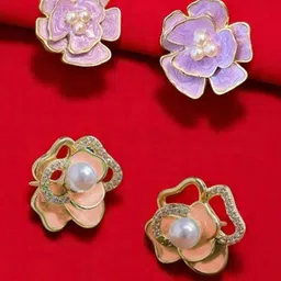 VAGHBHATT Women Peach Earrings-image-33