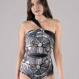 Keepfit Printed One Shoulder Bodysuits-image-48