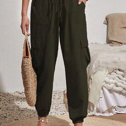 StyleCast Women Loose Fit Mid-Rise Cargos Trousers-picture-7