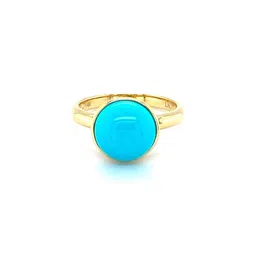 GenZcomplex Gold-Plated Brass Turquoise Finger Ring-74