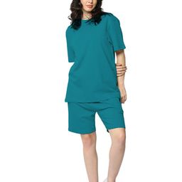 FITIN OUTFIT Cotton Round Neck T-shirt with Shorts Co-Ords-image-41