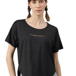MKH Women Typography Printed Dri-FIT Cut Outs T-shirt-picture-22