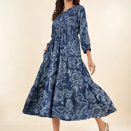 AKKRITI BY PANTALOONS Floral Print Fit & Flare Midi Dress-image-44