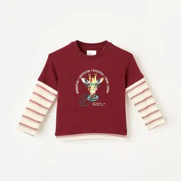 Blue Giraffe Boys Graphic Printed Round Neck T-shirt-picture-10