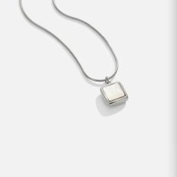 V FASHION JEWELLERY Women Silver-Plated Stones-Studded Square Pendant With Chain-image-36
