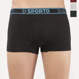 Sporto by Macho Pack Of 4 Combed Cotton Mid-Rise Short Trunks-picture-41