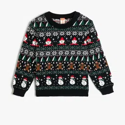 Koton Boys Ethnic Motifs Printed Long Sleeves Pullover-image-37