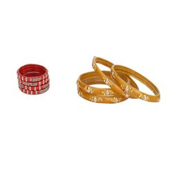 Somil Combo Glass Bangles For Women | Traditional Bangles Set | Daily, Festive & Party, Combo Of 2 Set, Red, Yellow-image-61