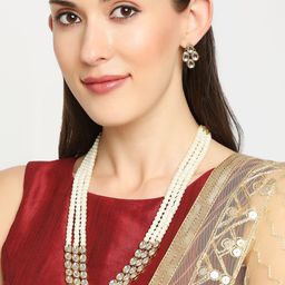 fabula Kundan Stone-Studded & Pearls Beaded Layered Jewellery Set-image-68