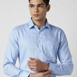 Van Heusen Slim Fit Striped Spread Collar Long Sleeves Pure Cotton Formal Shirt-image-79