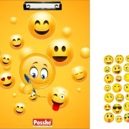 Smily Exam pad with Smily fancy Stiker Combo Pack for Unisex Kids-32
