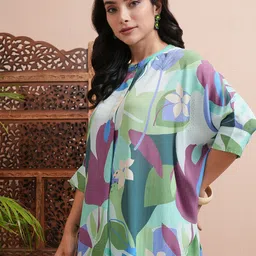 Vishudh Women Floral Printed Mandarin Collar Top-picture-37